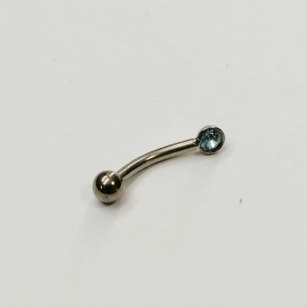 Rook, Daith- Curved barbell, Eyebrow, Helix, Anti tragus- Dainty - Fashion - sparkly gem Titanium - 1,2mm (16g) Free shipping. Body piercing