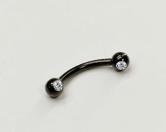 Daith Dainty Curved barbell TITANIUM - Tragus - Rook - helix - anti tragus - Eyebrow - 1,2mm (16g) -Hypoallergenic High Quality Body Jewelry