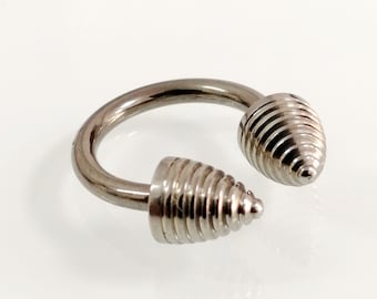 Titanium Horseshoe Barbell with Long Spikes (14g, 1.6mm)