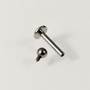 Internally threaded (16g) 1.2mm,Labret barbell TITANIUM Ball, Nickel free Lip, tragus, helix,daith, rook piercing.silver color,lope jewelry,
