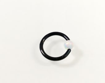 Opal Ball closure ring jewelry Anodized gold,Pink ball 16g barbell TITANIUM jewelry nibble ring jewellery,unique septum,earlobe