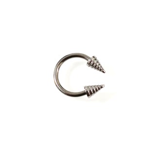 16g, Spikes Circular barbell. new Horseshoe Titanium Hypoallergenic barbell. 1.2mm. Extreme spike, Septum ring, Pyramid cone spikes image 2