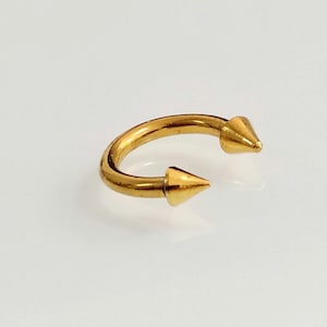 14g, Circular barbell Anodized Gold, balls, Hypoallergenic, horseshoe barbell piercings. 1,6mm .Anti helix, septum, rook,