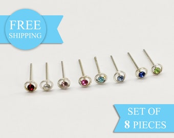 Sterling Silver Nose Stud, nose straight bend it yourself , Silver Nose Stud, Nose  Silver, Cute Silver Nose Stud, Free shipping, 8 pieces