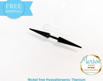 May include: Black titanium body jewelry with a pointed design. Nickel free and hypoallergenic.  "Marson Shop on Etsy Body Jewelry Handmade Items"
