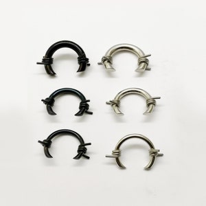 Barbed wire Circular Curved Barbell, SURGICAL STEEL jewelry, Heavy ear gauge, body jewelry, 4mm, 3mm, 2mm. Anodized Black or Silver color