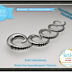Earlobe gauge stretcher, Titanium Ear taper, nickel free, ear expander, Earring gauge, Ear claw, ear gauge jewelry, body piercing stretcher