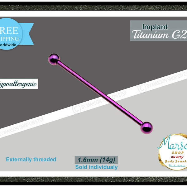 10-Pack 14G Anodized Titanium Industrial Barbells - 38mm Length, Multi-Color, Surgical Steel