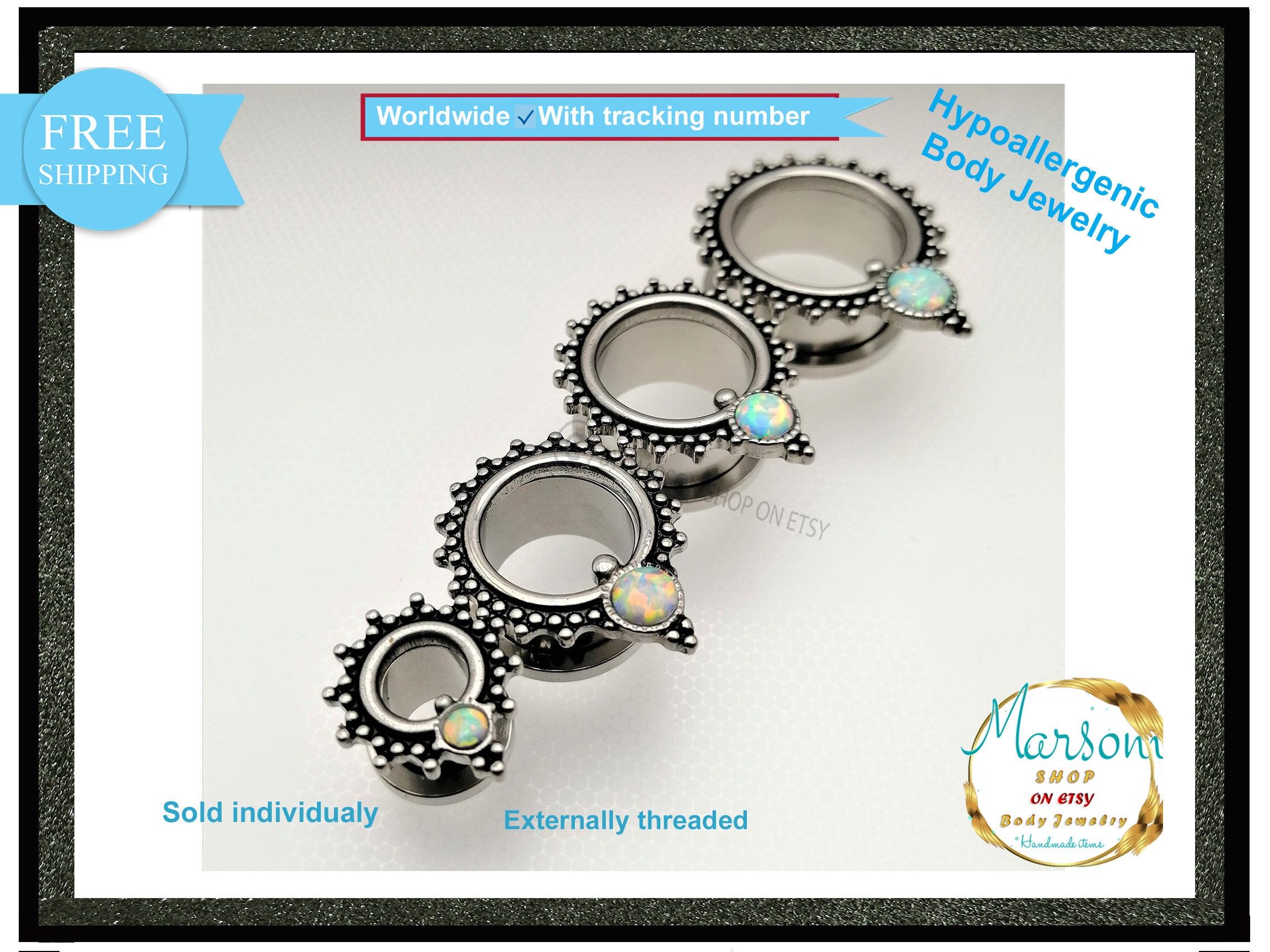 Tunnel Della Carne Nera Spina Per L'orecchio Espansore - Foto 7