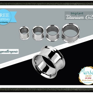 Double flared TITANIUM tunnel,body piercing jewelry,  Hypoallergenic ear gauge, Unisex ear gauge, For men, for women, simple minimal