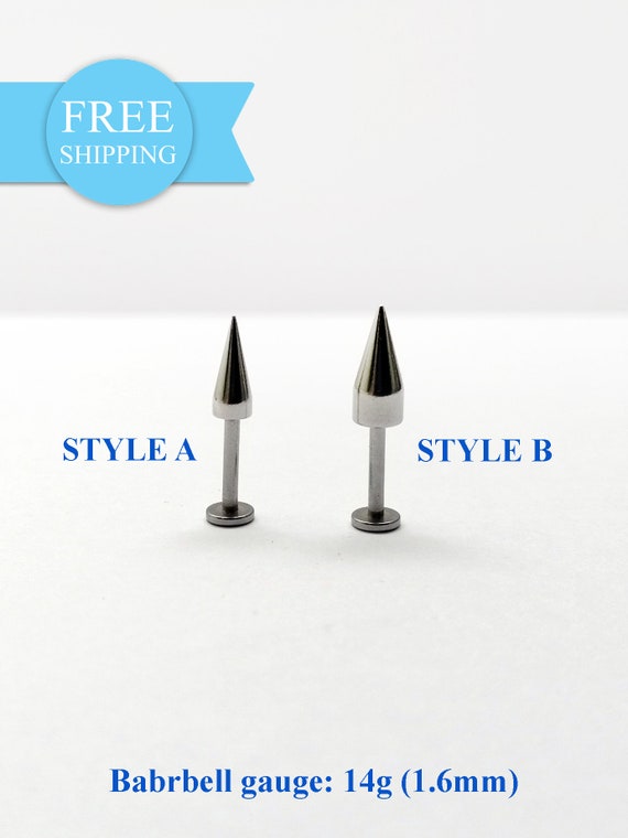 Spike Labret Piercing TITANIUM, Lip Barbell, Earring, Cartilage