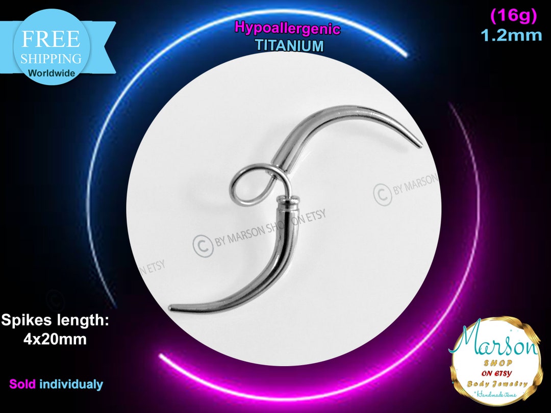 Very Long Spikes, Claw, Curved Spike ,extreme, Body Jewelry, 16g