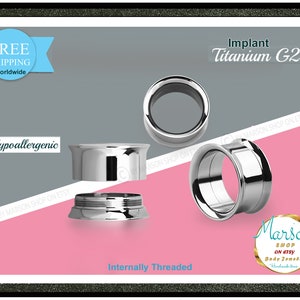 Túneles de TITANIO, Color plata, Rosca interna, Antialérgico, Hipoalergénico, Dilatador de oreja unisex, Dilatador de oreja, Dilatador de oreja