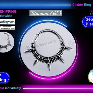 Piercing para tabique nasal, hélice, herradura, titanio, rosca interna, lóbulo de oreja de 16 g, trago, pezón, nariz, púas.