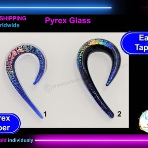 Pirex de lóbulo da orelha, vidro, cones, cabides, glitter, expansor de queda de peso, concha de pérola, expansor de maca para medidor de orelha, joias para piercing corporal
