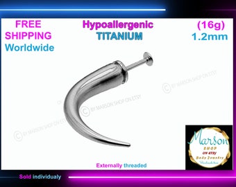 Extreme Long Spikes TITANIUM labret, cheek, piercing, medusa, monroe, snake bites, ear, long, talon Claw, Punk, Goth,Unique,Body jewelry 16g