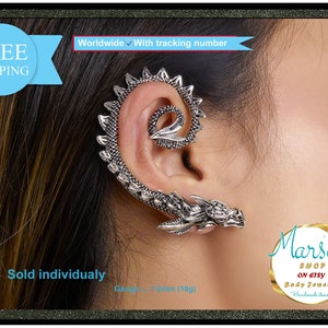 Gioielli per piercing, clip per orecchie, punte, drago, punte, moda, cartilagine, perno per orecchie, regolabile, donna, uomo, lobo dell'orecchio, spedizione gratuita