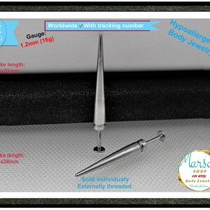Labret Spike, piercing TITANIO, piercing para labios, piercing muy largo, cono. EXTREME, piercing muy largo, joyería para piercing corporal, envío gratis, regalo