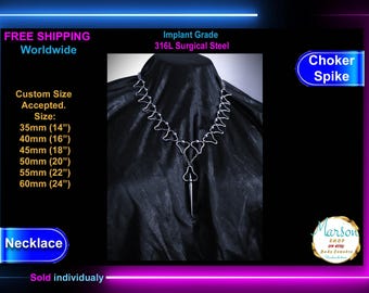 Spike Anhänger Gothic Choker, Edelstahl Kettenhemd