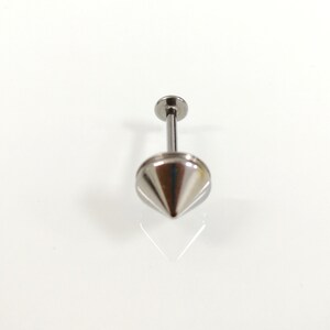 Labret Half spike big, 16g barbell. Nickel free TITANIUM. tragus,helix,labret,lips,earlobe, 1.2mm gauge.body jewelry, earring,cartilage