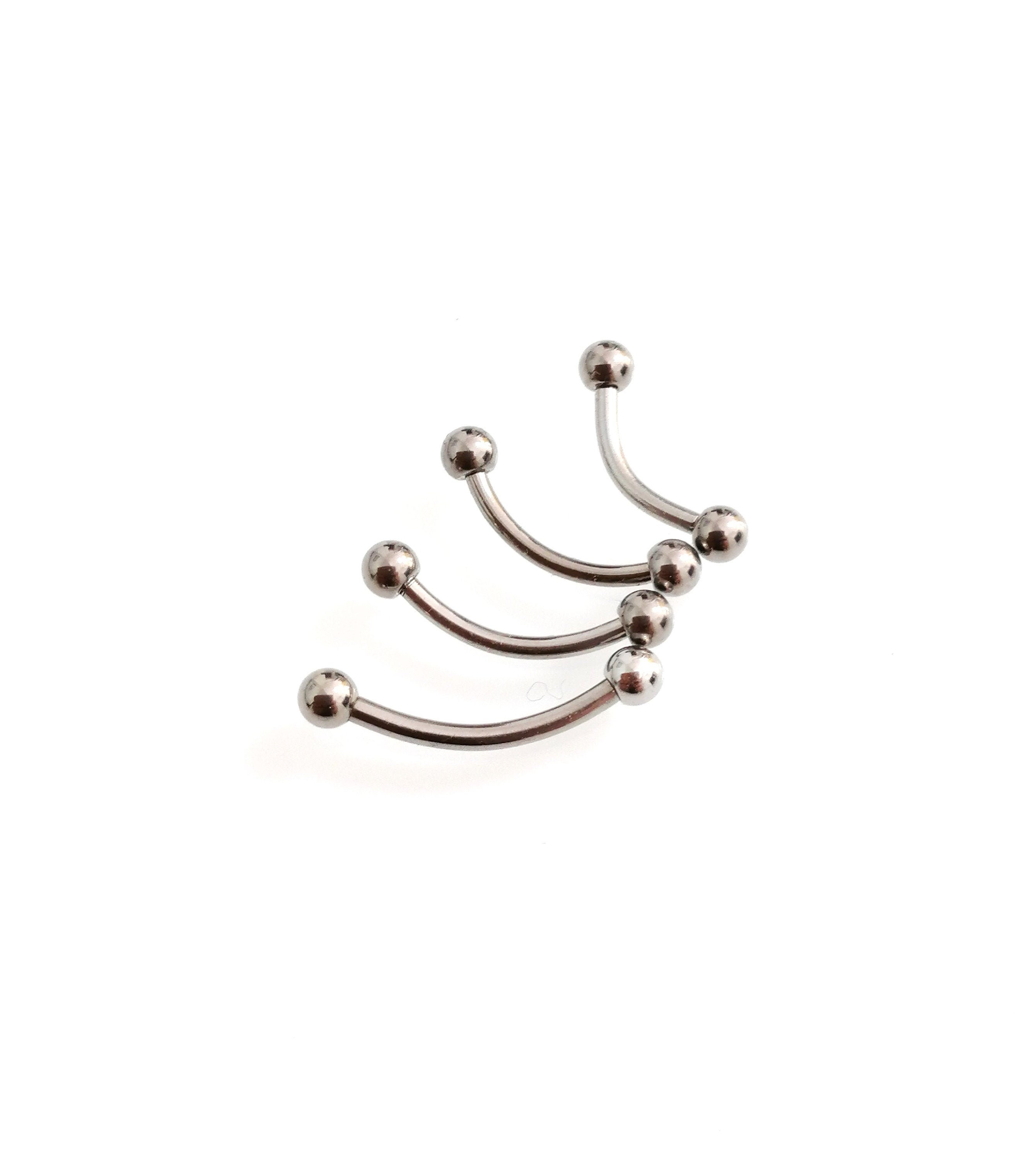 Rajnard 16G Wenkbrauwstaaf Gebogen Barbell Chirurgisch Staal Rook Daith Oorbel Wenkbrauw Piercing Sieradenset voor Vrouwen Mannen, 16 Gauge, Metaal