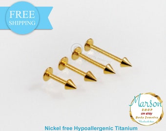 Labret barbell, 16g Titanium, cheek, piercing, medusa, monroe, snake bites, Nickel free body jewelry. Daith, tragus, helix, conch, Lips