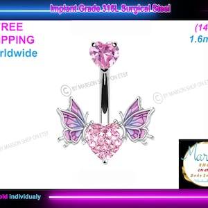 Bauchnabel, Schmuck, Schmetterling, Zirkon, Schmuck Bauchnabel, hypoallergen Schmuck, Schmuck, Schmuck. 18K Vergoldet, kostenloser Versand