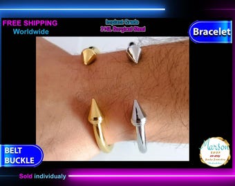 Hoefijzerarmband, chirurgisch staal, uniseks manchet