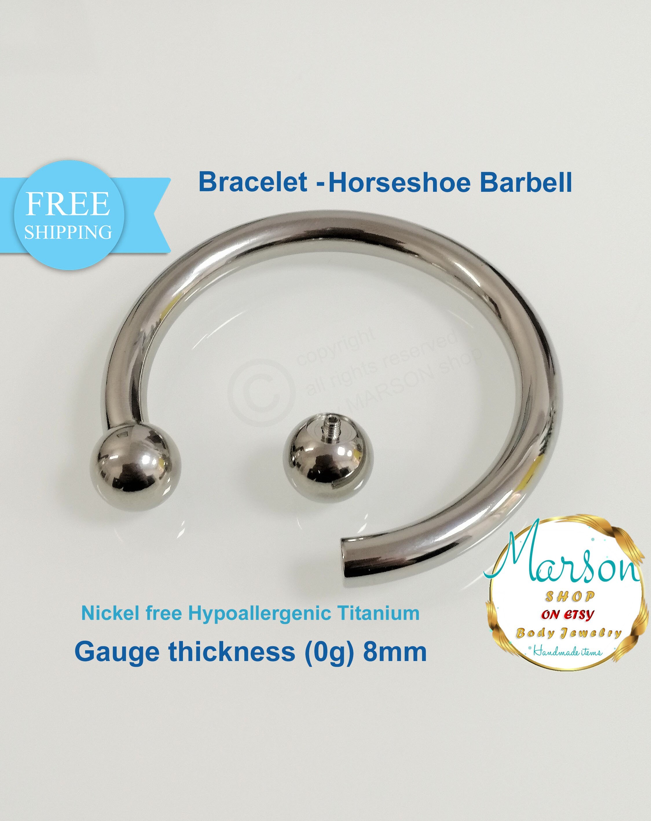 Extreme Large Circular Barbell Bracelet Horseshoe Barbell