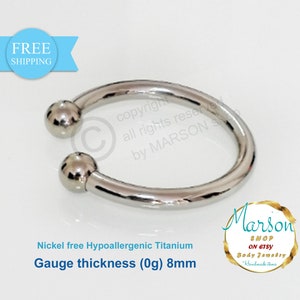 Titan Hufeisen Barbell, 8 mm Gauge, Kreis Schmuck
