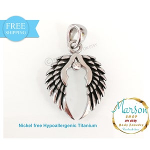 Angels wings,Stainless steel Pendant, Necklace, Hypoallergenic Metal, Unisex adults, Pendant for mom, gift for women, gift for men