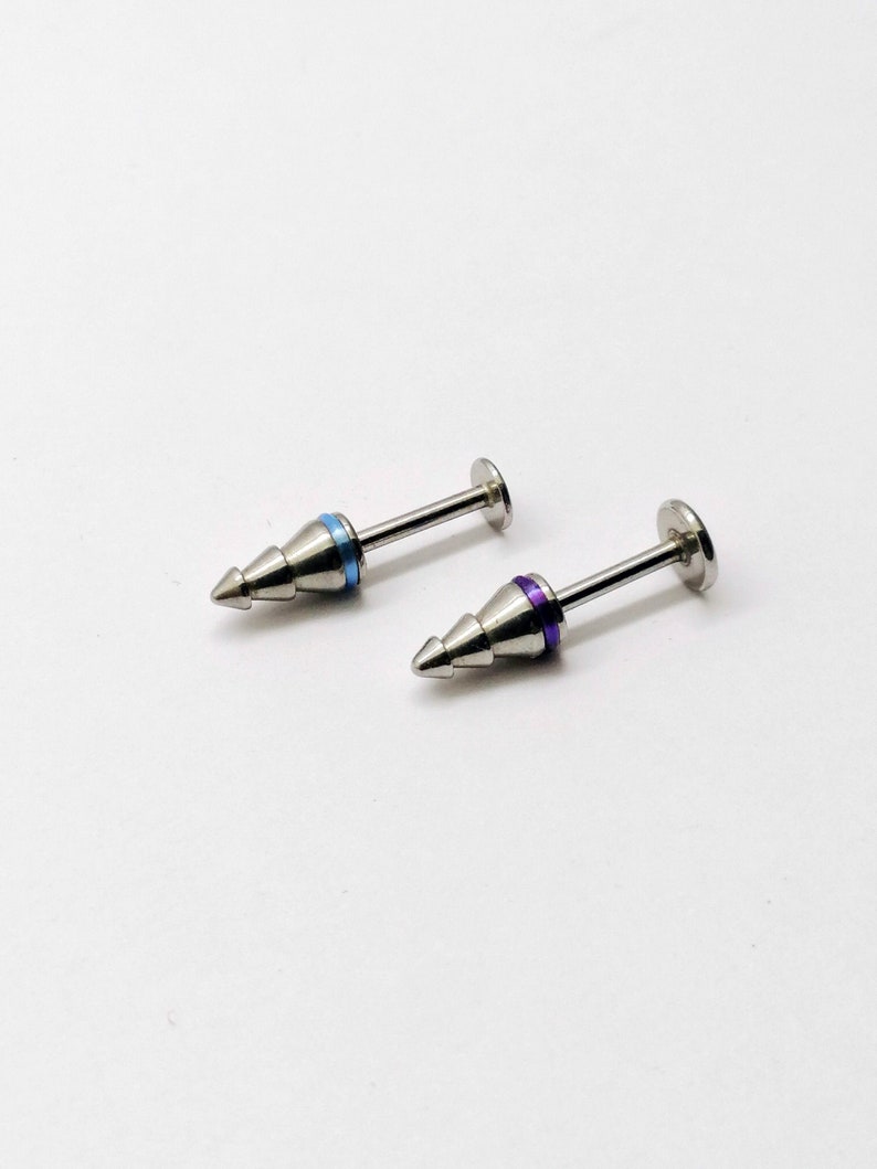 Labret Barbell unique Spikes 12mm 16g Nickel Free - Etsy
