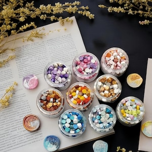 Sealing Wax Beads Set – 100+ Colors – Premium Wax Melts for Wedding Invitations, Gifts, Branding & More