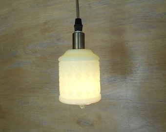 Glass Pendant Ceiling Light, with a 2.5 inch Pale Green Impression Glass Shade