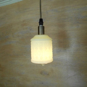 Glass Pendant Ceiling Light, with a 2.5 inch Pale Green Impression Glass Shade