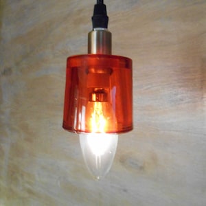 Pendant Ceiling Light, with a Orange Glass Shade