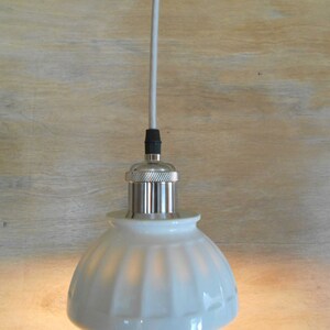 Pendant Ceiling Light, with a 6 inch White Porcelain Bowl Shade