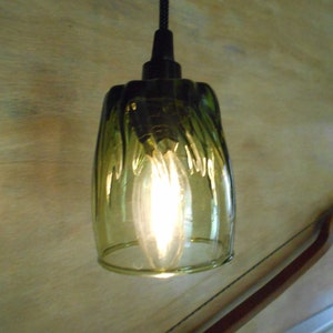 Glass Pendant Ceiling Light, with a 3 inch Green Glass Shade