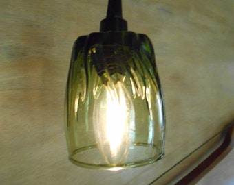 Glass Pendant Ceiling Light, with a 3 inch Green Glass Shade