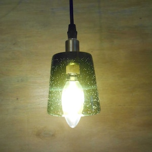 Pendant Ceiling Light, with a Green Blown Glass Shade
