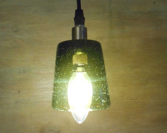 Pendant Ceiling Light, with a Green Blown Glass Shade