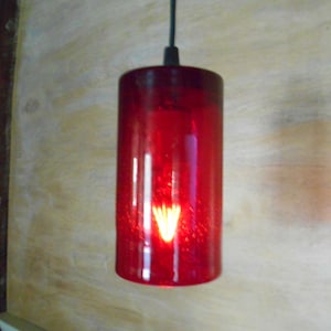 Glass Pendant Ceiling Light, with a Red Glass Shade