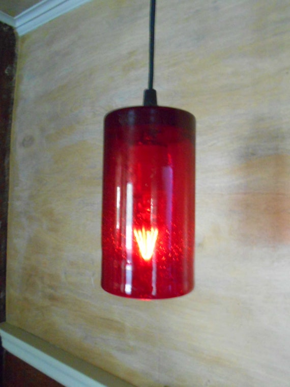 Glass Pendant Ceiling Light With A Red Shade - Ceiling Fixture With Glass Shade Glass Pendant Ceiling Light With A Red Shade - Ceiling Fixture With Glass Shade
