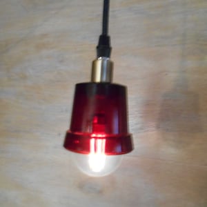 Pendant Ceiling Light, with a Red Glass Shade