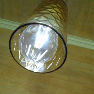Glass Pendant Ceiling Light, with an Amber Drinking Glass Shade