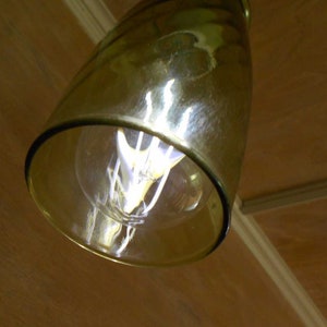 Glass Pendant Ceiling Light, with a Green Drinking Glass Shade