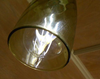 Glass Pendant Ceiling Light, with a Green Drinking Glass Shade