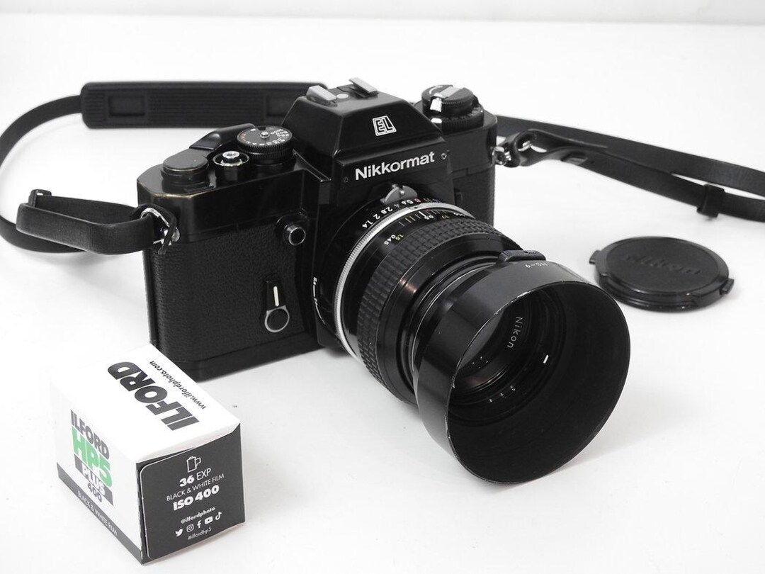 Black Nikkormat EL Nikon 35mm Film Camera With Nikkor 50mm F:1.4 Lens ...