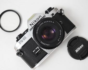 Nikon FG-20 Film Camera: 50mm Prime Lens, New Light Seals + Color