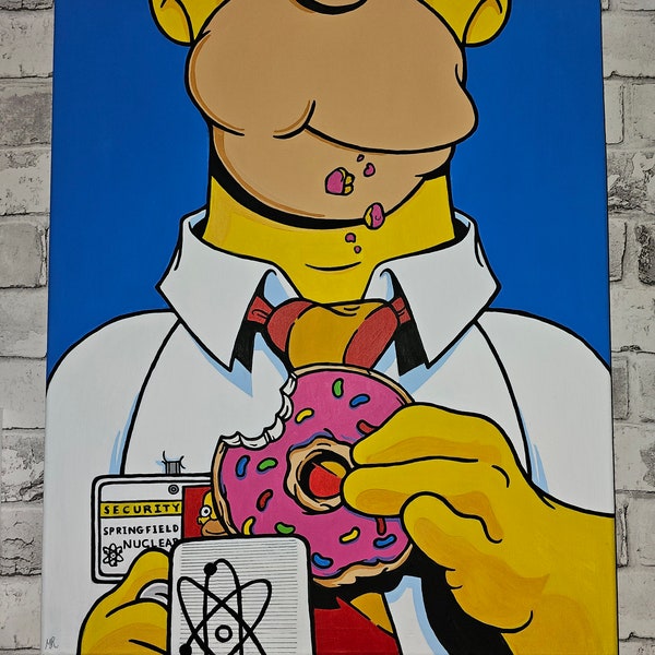 Homer Simpson hand painted canvas